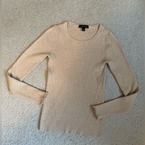 Trending/ Tan Ribbed Long Sleeve Sweater- Size M